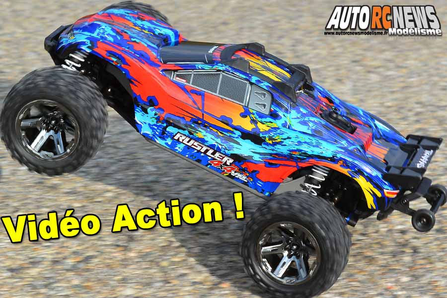 vidéo action traxxas rustler 4x4 vxl brushless rtr 1/10 réf : 67076-4- distribué par mrc.