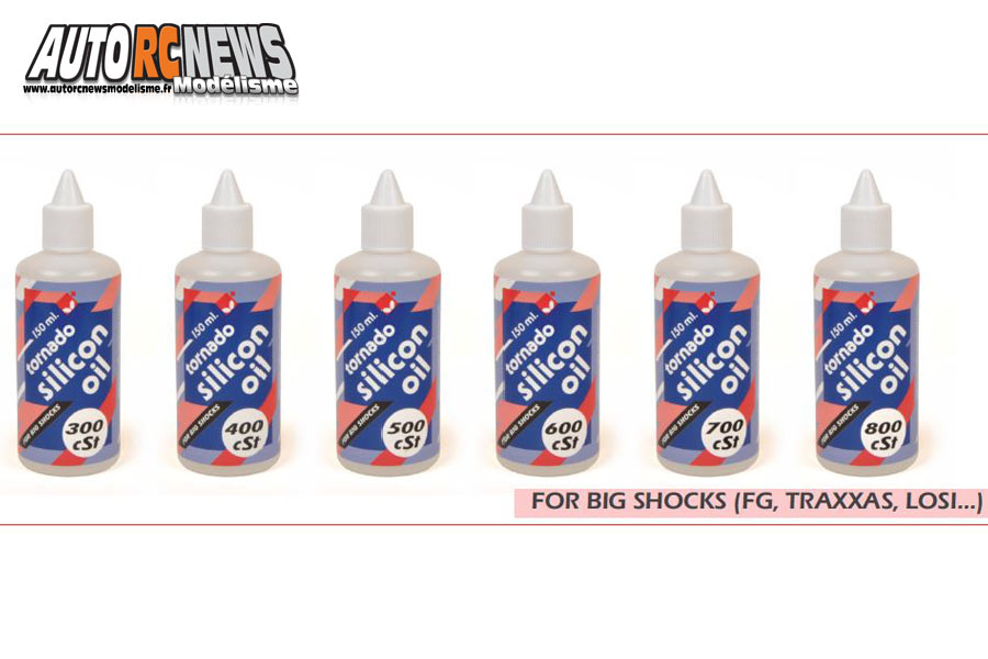 nouveaux bidons de carburant tornado carrés en 5 litres et huiles tornado 150 ml pour gros amortisseurs.