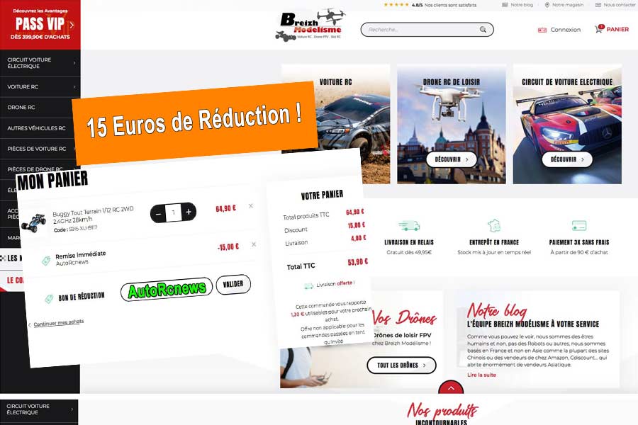 code promo chez breizh modélisme avec réduction de 15 euros depuis le site autorcnews.