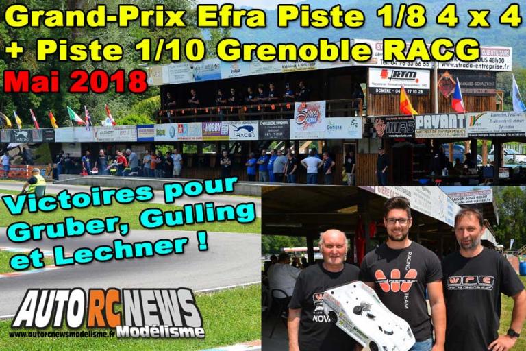 grand prix efra piste 1/8 4 x 4 et piste 1/10 thermique à grenoble club racg du 17 au 20 mai 2018. grand prix efra piste 1/8 4 x 4 et piste 1/10 thermique à grenoble club racg du 17 au 20 mai 2018.