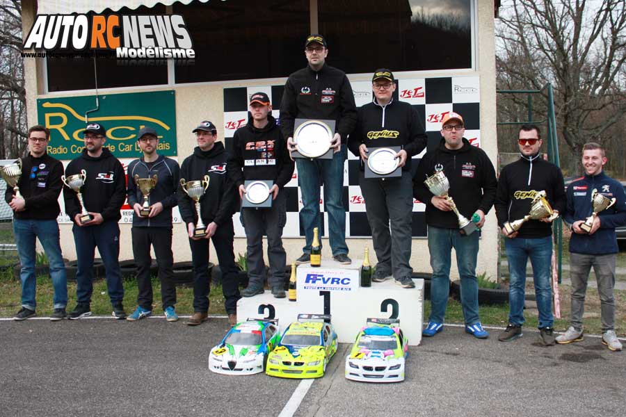 1ère cf piste 1/5 élite, ff, f1, mini cooper à lentilly club rccl les 24 et 25 mars 2018.