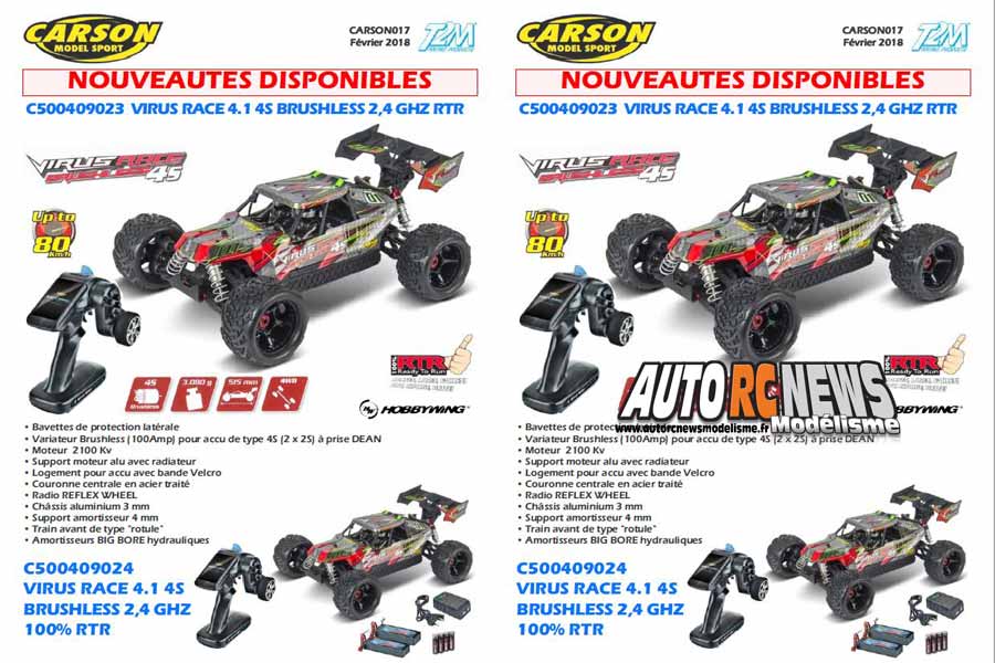 le carson virus race 4.1 4s brushless rtr 1/8 réf : c500409023 importé par t2m à faulquemont. le carson virus race 4.1 4s brushless rtr 1/8 réf : c500409023 importé par t2m à faulquemont.