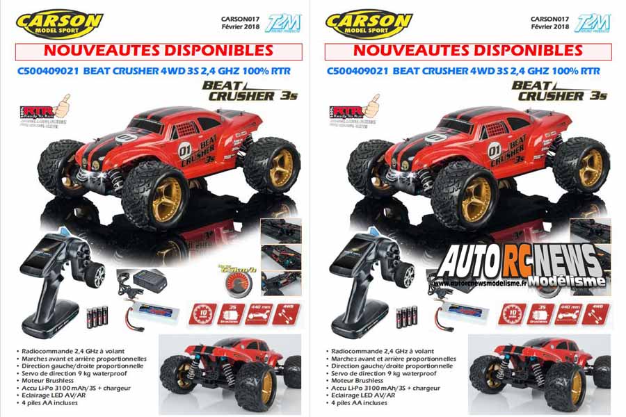 carson beat crusher 3s brushless rtr 1/8 réf : c500409021 distribué par t2m à faulquemont. carson beat crusher 3s brushless rtr 1/8 réf : c500409021 distribué par t2m à faulquemont.