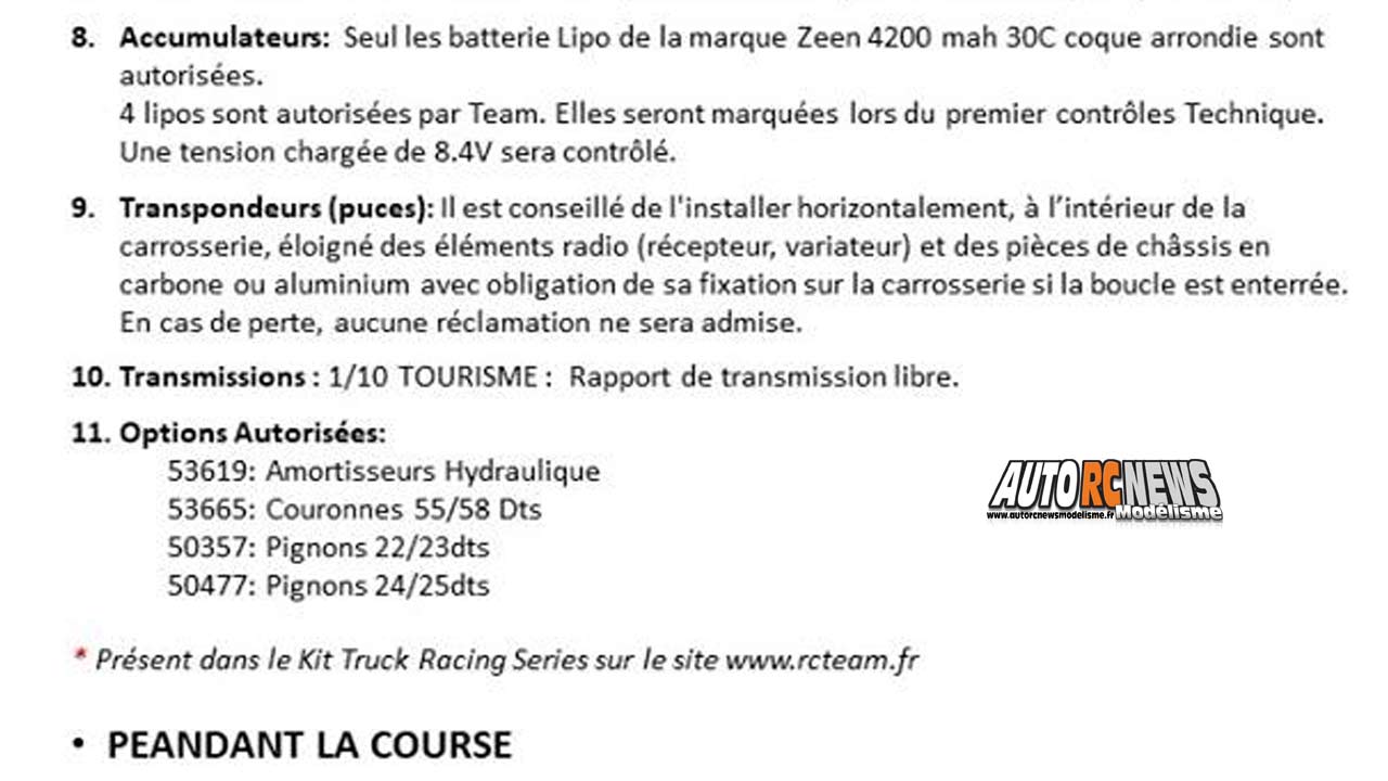 challenge truck racing series by t2m et rc team sur des camions tamiya tt-01e à partir de 2018.