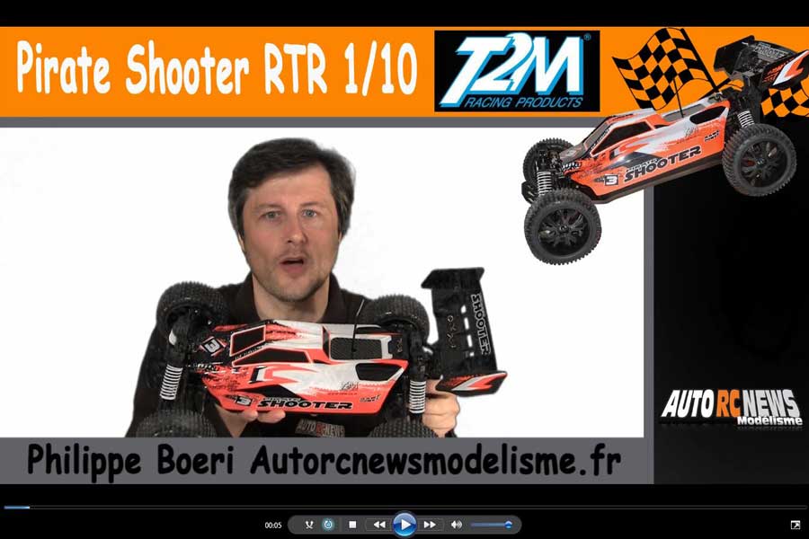 vidéo du t2m pirate shooter rtr 1/10 électrique 4x4 réf : t4931 et t4931b brushed et brushless.