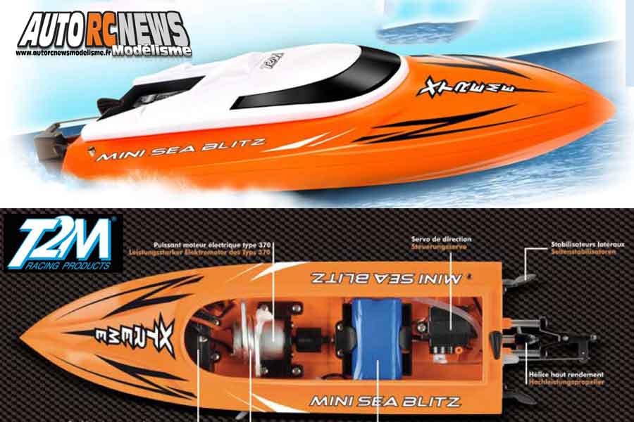 t2m mini sea blitz rtr réf : t617 racer offshore electrique rc distribué par t2m à faulquemont