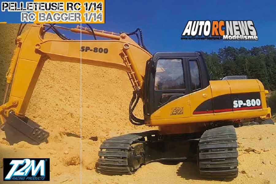 pelleteuse rc t2m 1/14 bagger réf : t800 distribuée par t2m.