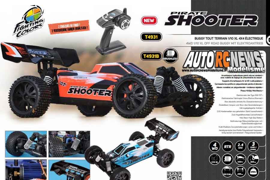 T2M Voiture RC Buggy PIRATE Shooter 4WD RTR Orange / Bleu _ R-Models