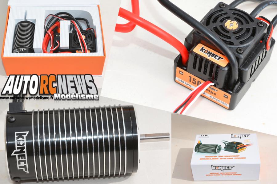 combo konect brushless 1/8 150 ampères wp + moteur 4 pôles 2050 kv distribué par imodel