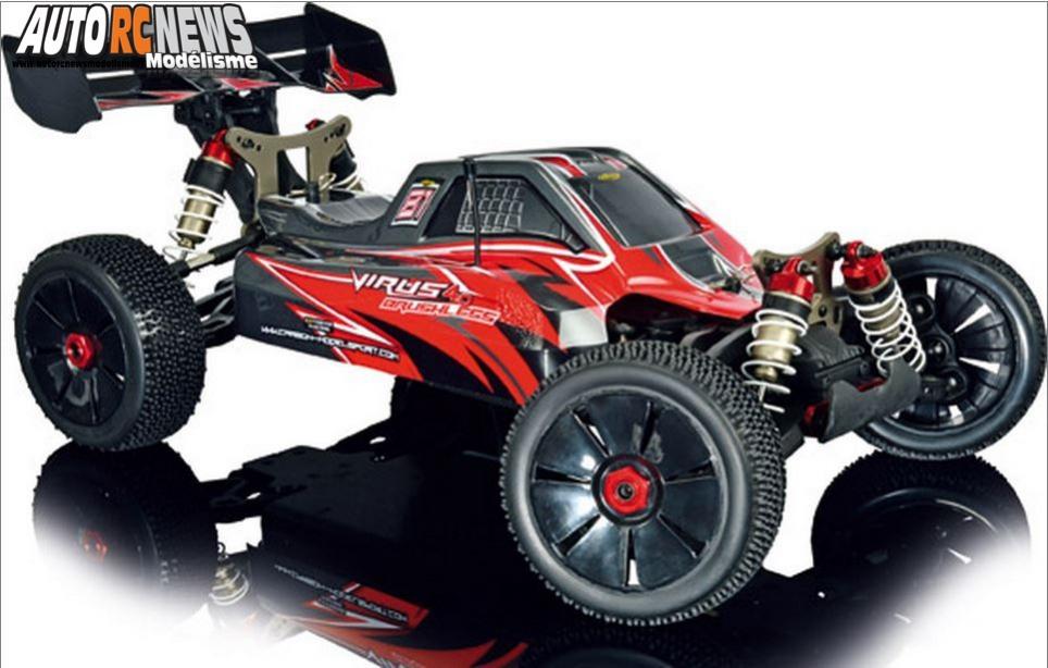 Carson Virus 4.0 Brushless #C500409050 Nouveau TT 1/8ème brushless rtr motorisé par un moteur de 1980 KV et des accus Li-Po 4S distribué par T2M.