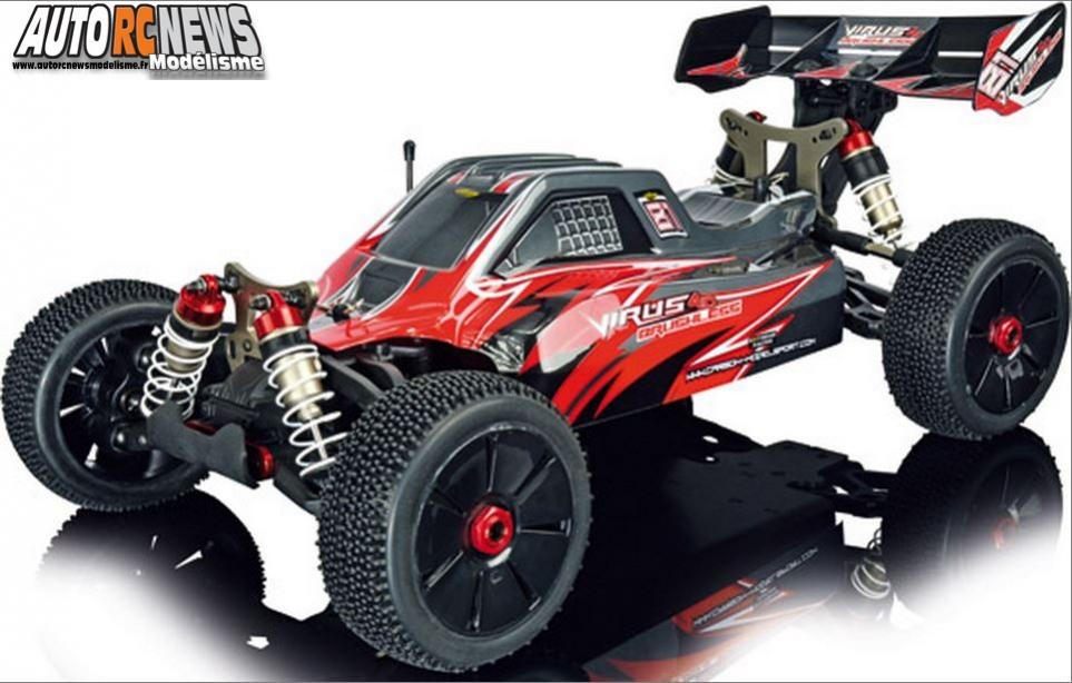 Carson Virus 4.0 Brushless #C500409050 Nouveau TT 1/8ème brushless rtr motorisé par un moteur de 1980 KV et des accus Li-Po 4S distribué par T2M.