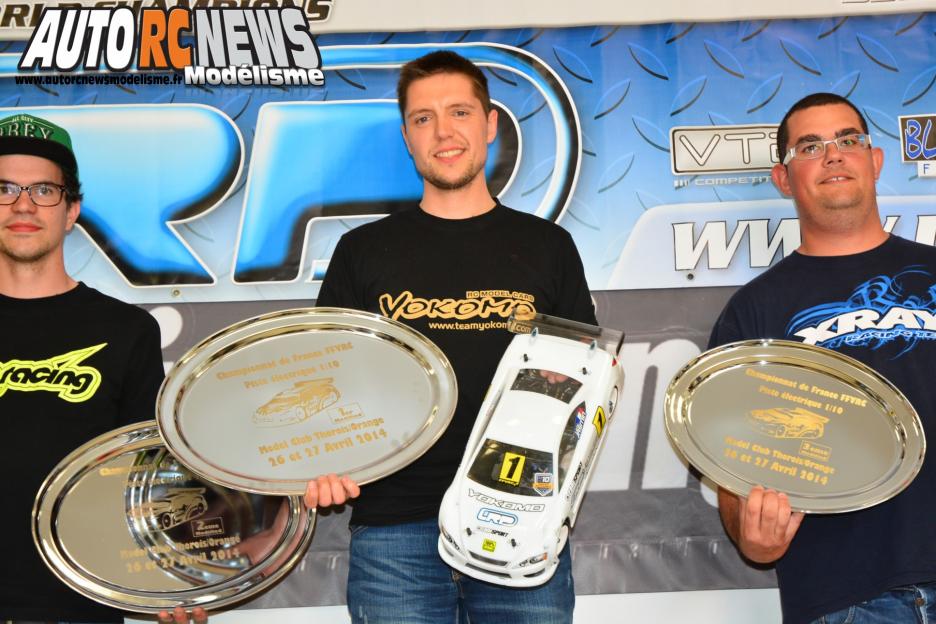 2ème manche du CF Piste 1/10 Electrique à Orange le 26 et 27 avril 2014. Compétition de voitures radiocommandées comptant pour le championnat de france qui a vu les victoires revenir à Fabien Valantin et Loïc Jasmin.