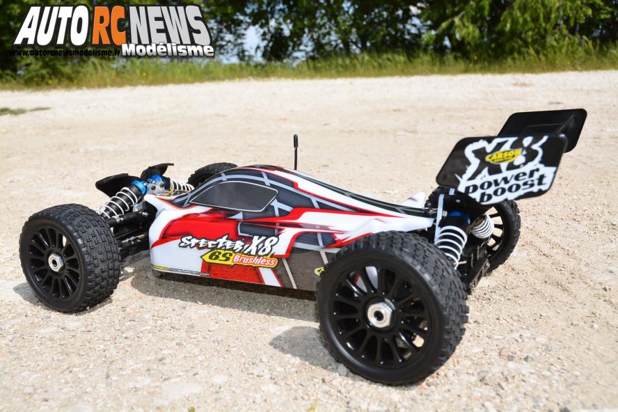 Carson Specter X8EB 6S RTR #C500409016 Les premières photos de cette nouvelle voiture radiocommandée brushless TT 1/8ème signée Carson et distribuée par T2M avant son essai.