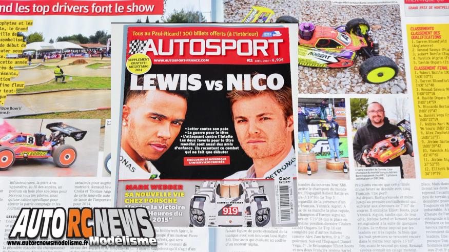 Autosport & Autorcnewsmodelisme viennent de sceller un partenariat pour la saison 2014. A cette occasion, tous les lecteurs du célèbre magazine de F1 et de Rallyes pourront retrouver chaque mois une rubrique consacrée auxcompétitions de voitures radiocommandées. Autosport & Autorcnewsmodelisme viennent de sceller un partenariat pour la saison 2014. A cette occasion, tous les lecteurs du célèbre magazine de F1 et de Rallyes pourront retrouver chaque mois une rubrique consacrée auxcompétitions de voitures radiocommandées.