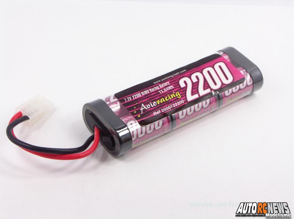 Avioracing Accus Nimh 7,2 volts. Accus pour le modélisme et en particulier pour les voitures radiocommandées électriques disponibles en 4 capacités sous les références 2000724600, 2000722200, 2000723000 et 2000723600.