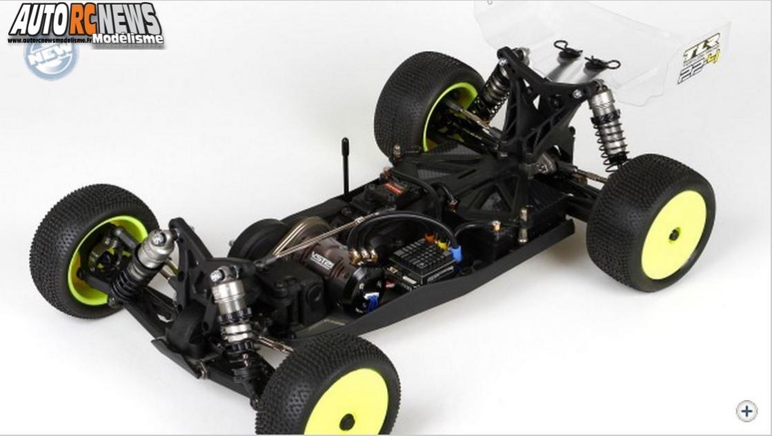 TLR 22 4WD. nouvelle voiture radiocommandée électrique à l'échelle 1/10ème de marque team losi racing. version 4 roues motrices de compétition pour le modélisme auto R/C. réf : tlr03005