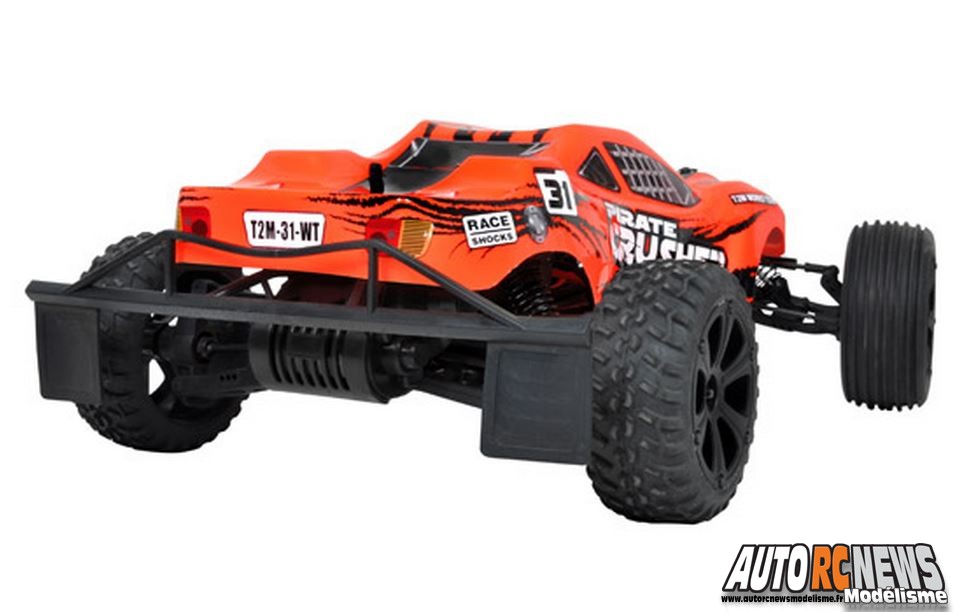 T2M Pirate Crusher.voiture radiocommandée électrique de la marque T2M référence t4913. modélisme auto r/c. voiture de tout terrain à l'échelle 1/10ème motorisée par un moteur électrique 540.