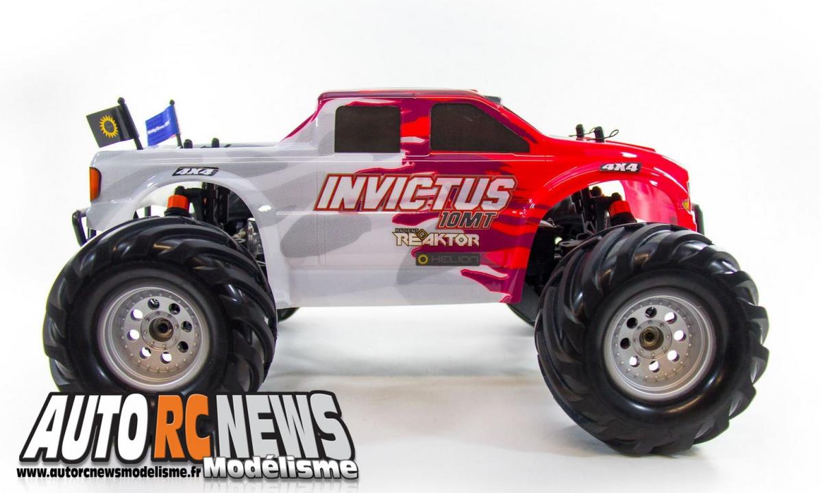 Helion Invictus 10 MT brushless. voiture radiocommandée. modélisme auto r/c. monster truck électrique robitronic helion invictus 10 mt brushless.