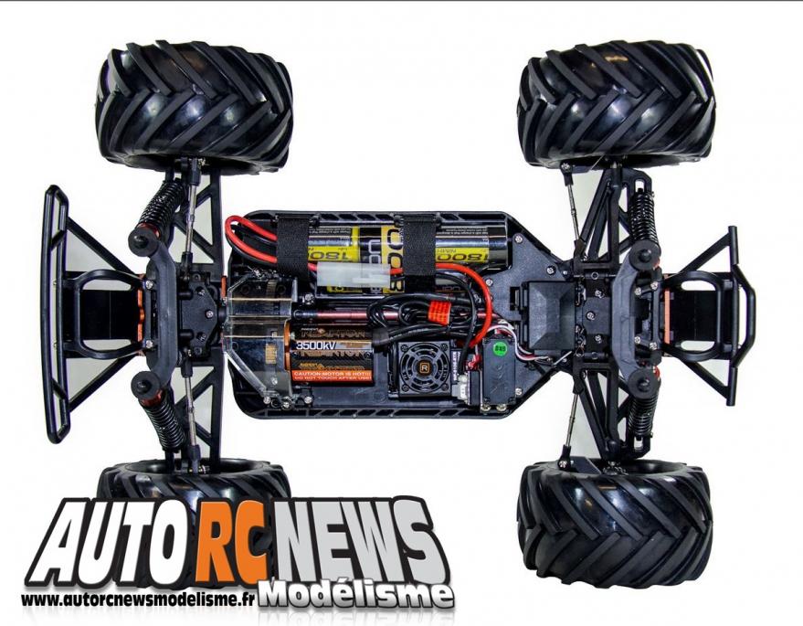 Helion Invictus 10 MT brushless. voiture radiocommandée. modélisme auto r/c. monster truck électrique robitronic helion invictus 10 mt brushless.