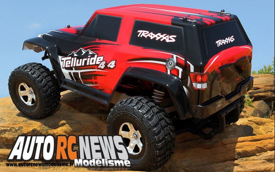 traxxas telluride 4 x 4. nouveau traxxas 4 x 4 à l'échelle 1/10ème électrique. voiture radiocommandée. modélisme auto.