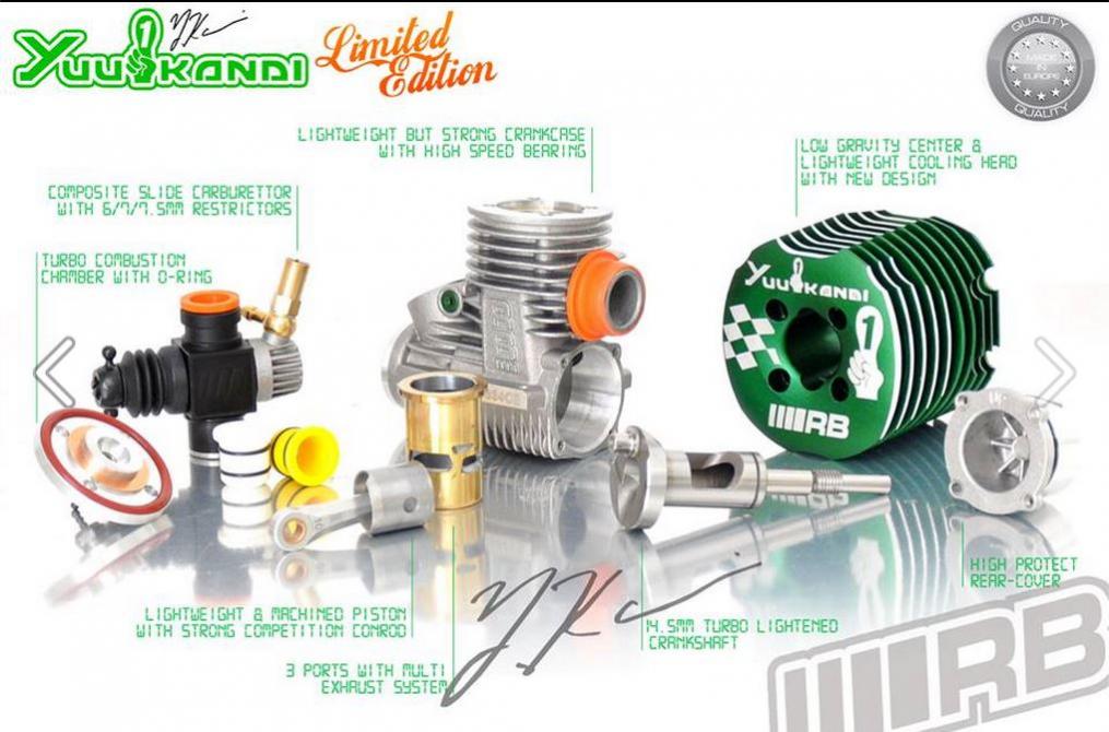 rb yuichi kanai limited edition. nouveau moteur de marque rb pour le modélisme en voiture radiocommandée. versiono limitée yuichi kanai réplica pour les voitures tt 1/8 thermiques.