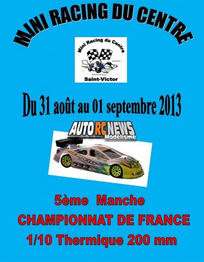 CF National Piste 200 mm Montluçon. 5ème manche du championnat de france elite/national de piste 1/10ème qui se déroulera sur le circuit du club Mini Racing du Centre Saint Victor, à montluçon. compétition de voitures radiocommandées. modélisme auto r/c. 31 août et 1er septembre. CF National Piste 200 mm Montluçon. 5ème manche du championnat de france elite/national de piste 1/10ème qui se déroulera sur le circuit du club Mini Racing du Centre Saint Victor, à montluçon. compétition de voitures radiocommandées. modélisme auto r/c. 31 août et 1er septembre.