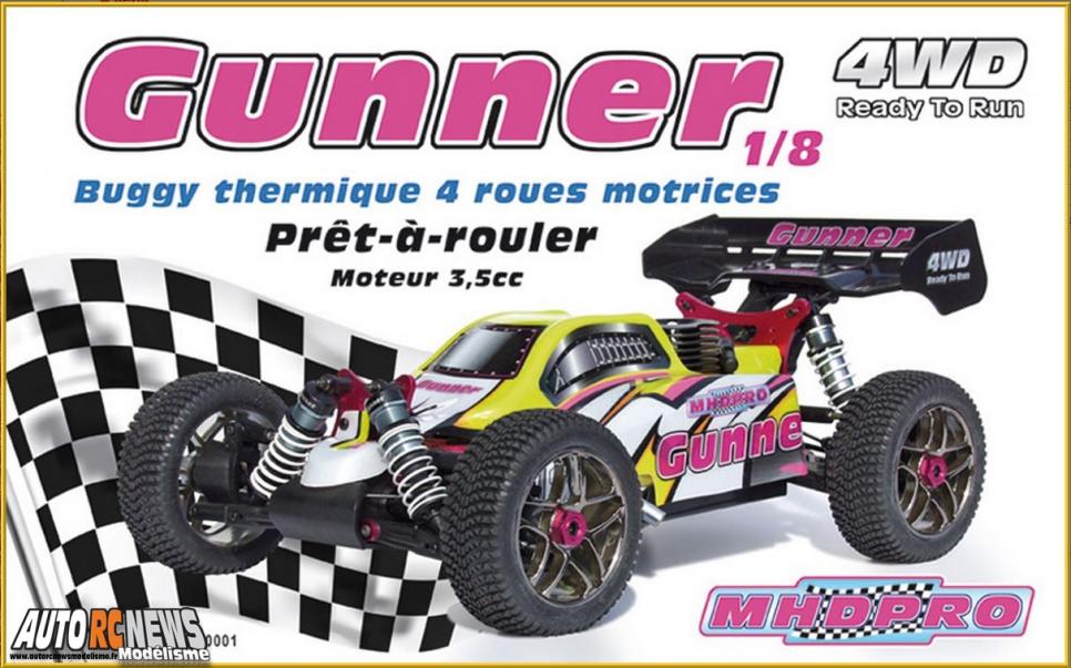 Gunner RTR 1/8 MHD Pro voiture de modélisme tout terrain à l'échelle 1/8ème propulsée par un moteur thermique de 3,5 cm3 Gunner RTR 1/8 MHD Pro voiture de modélisme tout terrain à l'échelle 1/8ème propulsée par un moteur thermique de 3,5 cm3