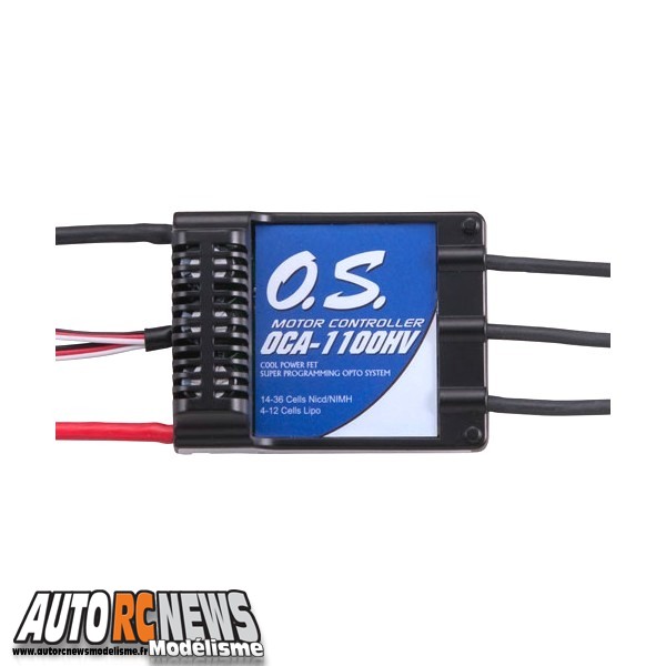 Moteur OS OMA 3825-750 brushless pour hélico et contrôleur OS Oca-1100 HV 100A + boîtier de programmation.