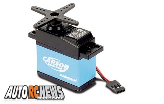 Carson propose un nouveau servo standard, le CS-9 MGqui est waterproof et dont le couple s'établit à 9kg.