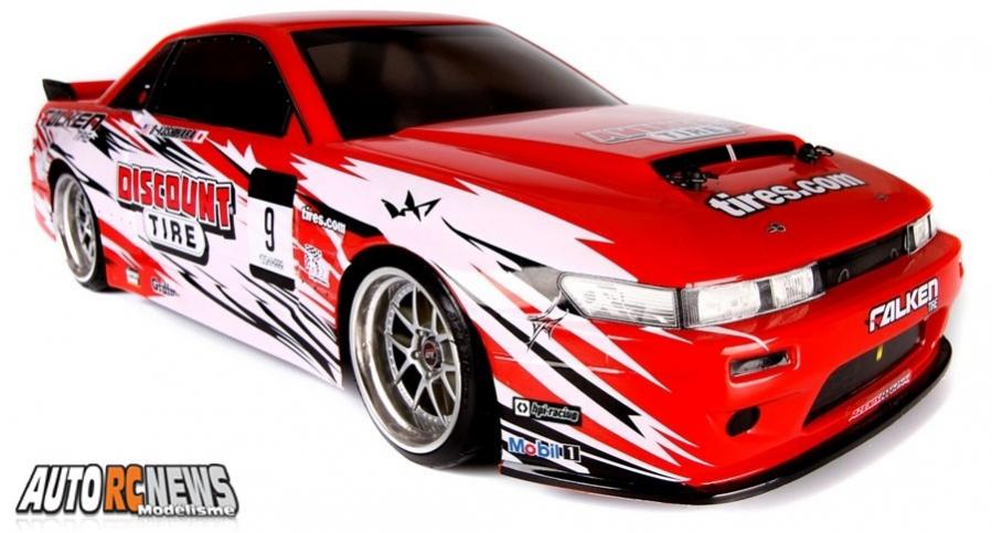 HPI vient de sortir une nouvelle E10. La E10 Drift Discount Tire/Falken Tire Nissan S13.