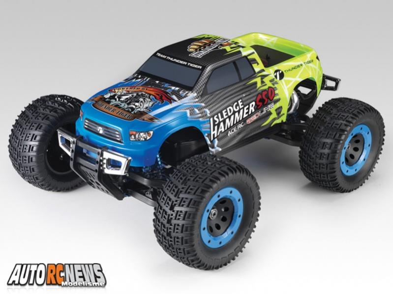 Thunder Tiger se livre à la surenchère permanente depuis l'apparition du tout premier MTA-4. Le furieux monster truck revient en effet sous une nouvelle dénomination baptisée MTA-4 Sledge Hammer S50 SE encore plus bestiale, avec un moteur de 8 cm3 !