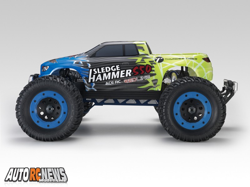 Thunder Tiger se livre à la surenchère permanente depuis l'apparition du tout premier MTA-4. Le furieux monster truck revient en effet sous une nouvelle dénomination baptisée MTA-4 Sledge Hammer S50 SE encore plus bestiale, avec un moteur de 8 cm3 !