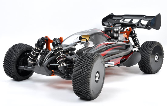 L'hyper SS RTR est un buggy TT 1/8 4 x 4, équipé d'un ensemble radio 3 voies en 2.4 Ghz et d'un moteur MAC 28 développant 4.6 cm3.