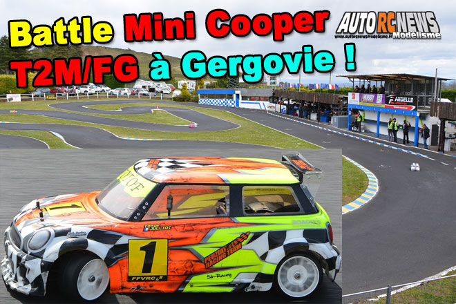 vidéo battle mini cooper t2m/fg 1/5 lors de la 2ème manche du challenge piste 1/5 mcd xr5 et mini cooper t2m/fg à gergovie au club armca les 27 et 28 avril 2019.